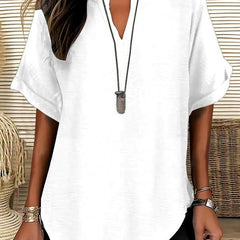 Atasia™ Soft-Touch Notched-Neck Blouse
