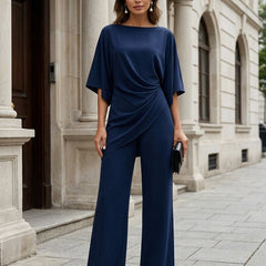 Genevieve™ Cape-Sleeve Draped Waist Two-Piece