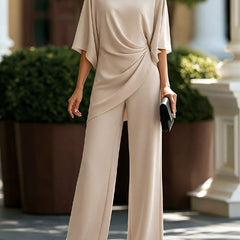 Genevieve™ Cape-Sleeve Draped Waist Two-Piece