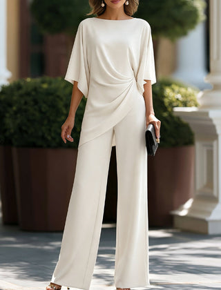Genevieve™ Cape-Sleeve Draped Waist Two-Piece