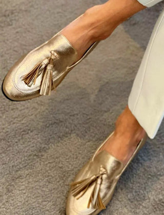 Laurel™ Chic Gold Moccasins