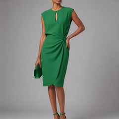 Rochelle™ Tummy-Concealing Draped Midi Dress