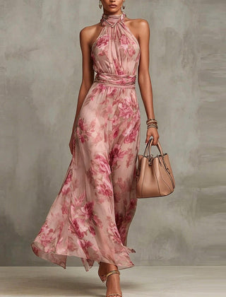 Adèle™ Floral Halter Maxi Dress