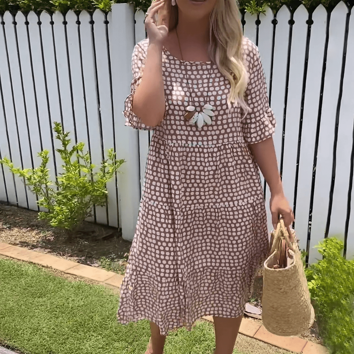Julia™ Short-Sleeve Midi Dress