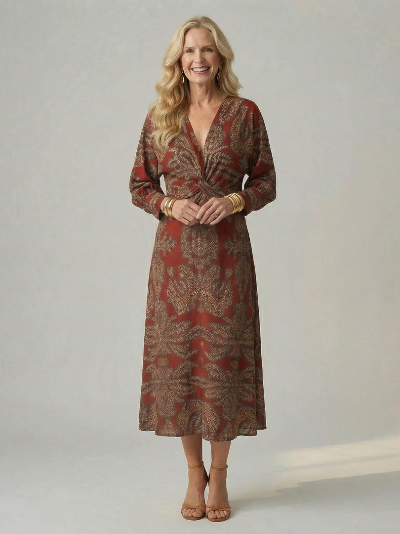 Lune™ Natural Wrap Midi Dress