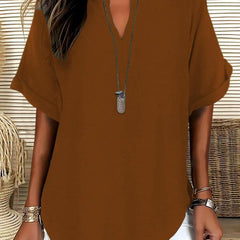 Atasia™ Soft-Touch Notched-Neck Blouse