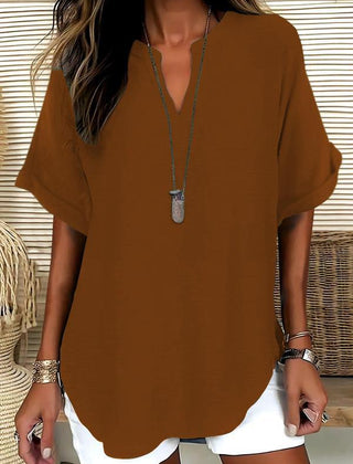 Atasia™ Soft-Touch Notched-Neck Blouse