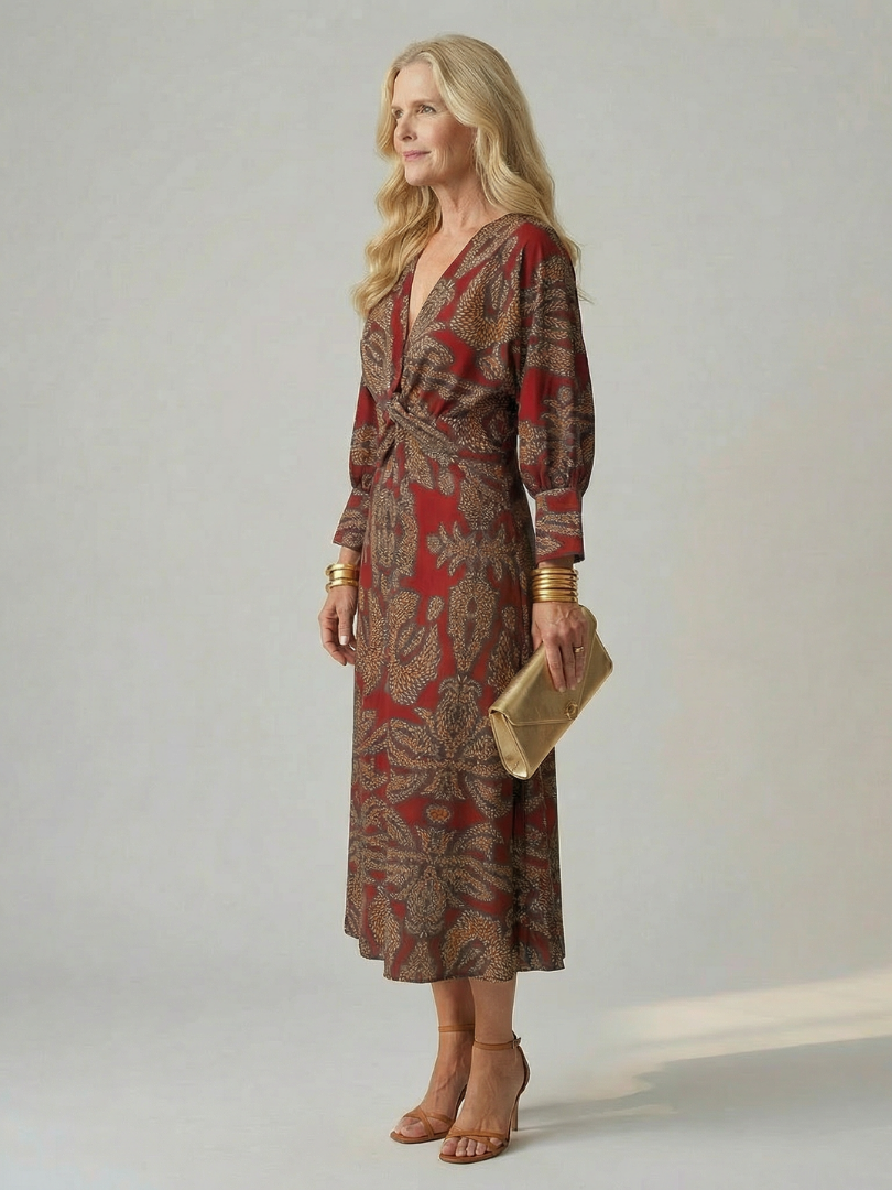 Lune™ Natural Wrap Midi Dress