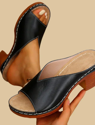 Navy™ | Orthopedic Thick Heel Sandals