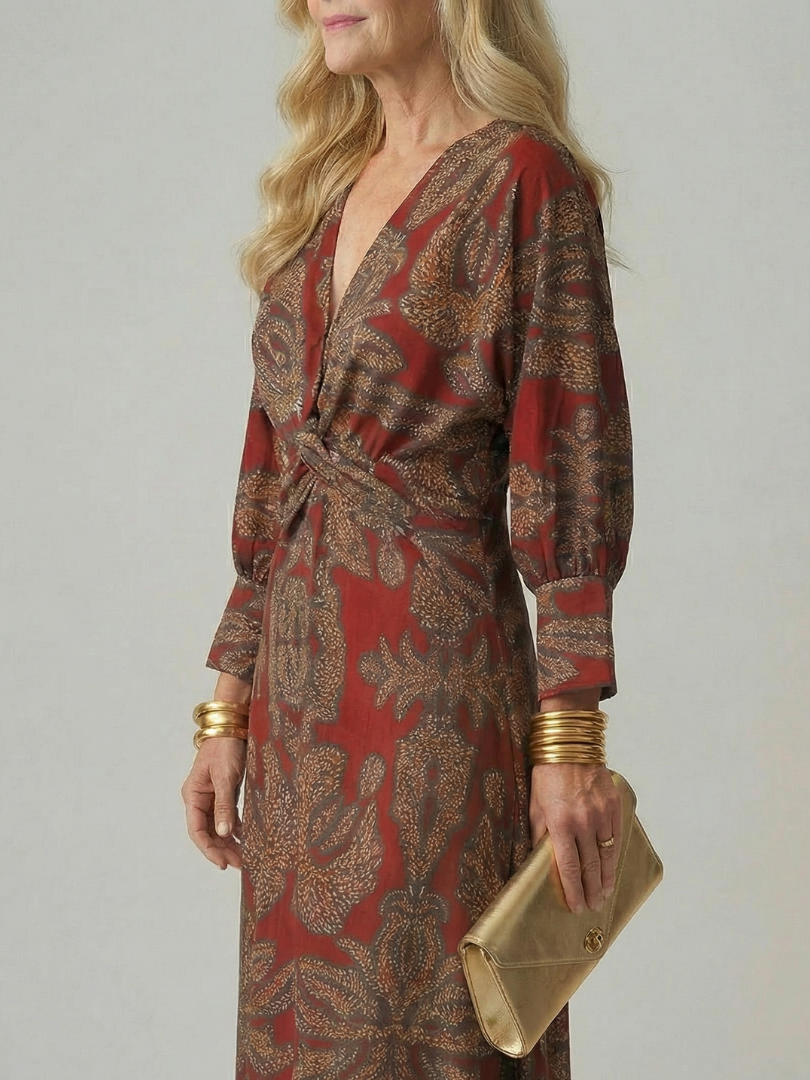 Lune™ Natural Wrap Midi Dress