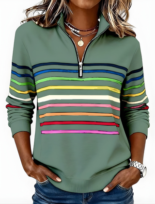 Raina™ Striped Zip Hoodie