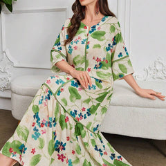 Leah™ | Floral Print Ruffle Dress