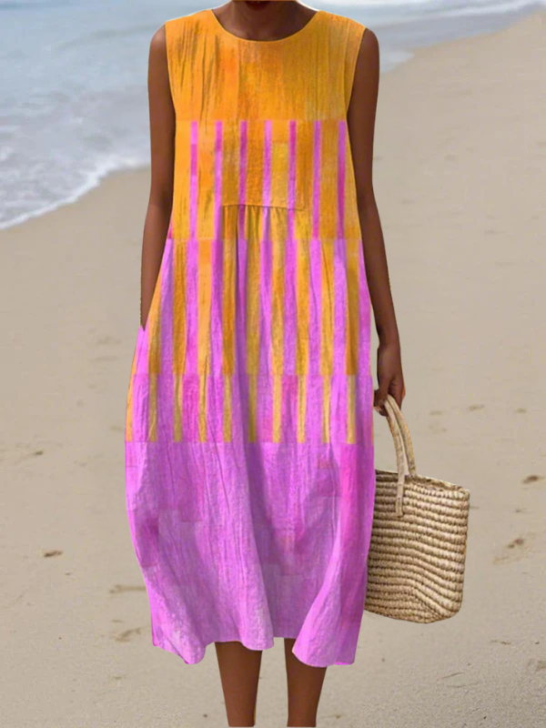 Lucy™ Sunset Stripe Midi Dress