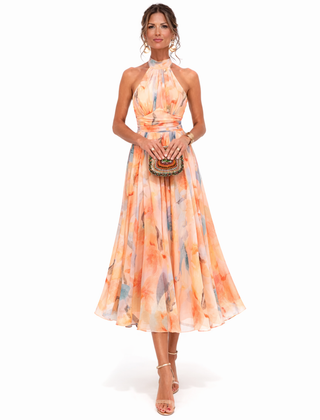 Luciana™ Watercolor Halter Maxi Dress