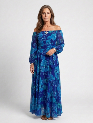 Aspen™ Off Shoulder Floral Maxi Dress
