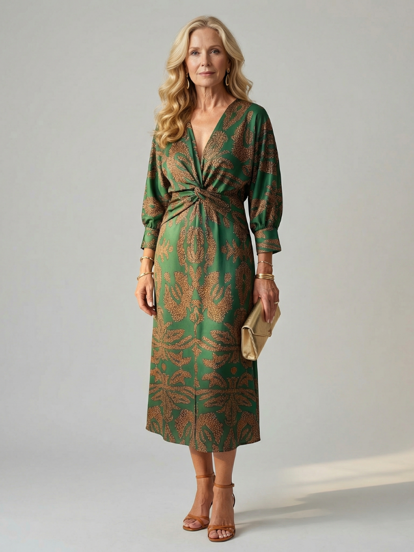 Lune™ Natural Wrap Midi Dress