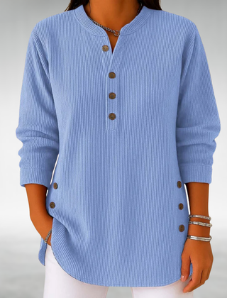 Lilian™ Retro Corduroy V-Neck Top