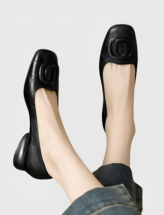 Faith™ Elegant Leather Ballet Flats