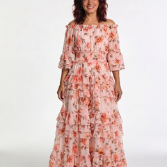 Rosalie™ Off Shoulder Floral Ruffle Tiered Maxi Dress