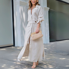 Jeanette™ Elegant Maxi Dress with V-Neck