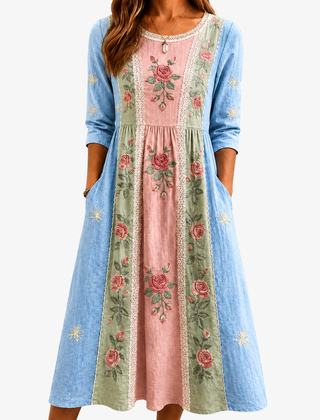 Camille | Rose Garden Patchwork Dress
