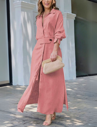 Jeanette™ Elegant Maxi Dress with V-Neck