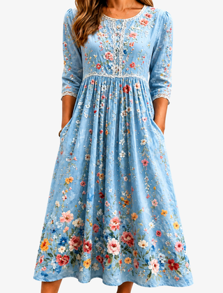 Celeste | Floral Pocket Midi Dress
