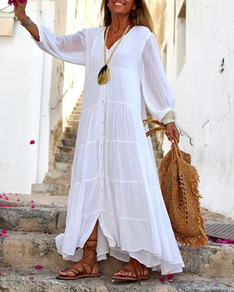 Vivian™ Boho Linen Dress