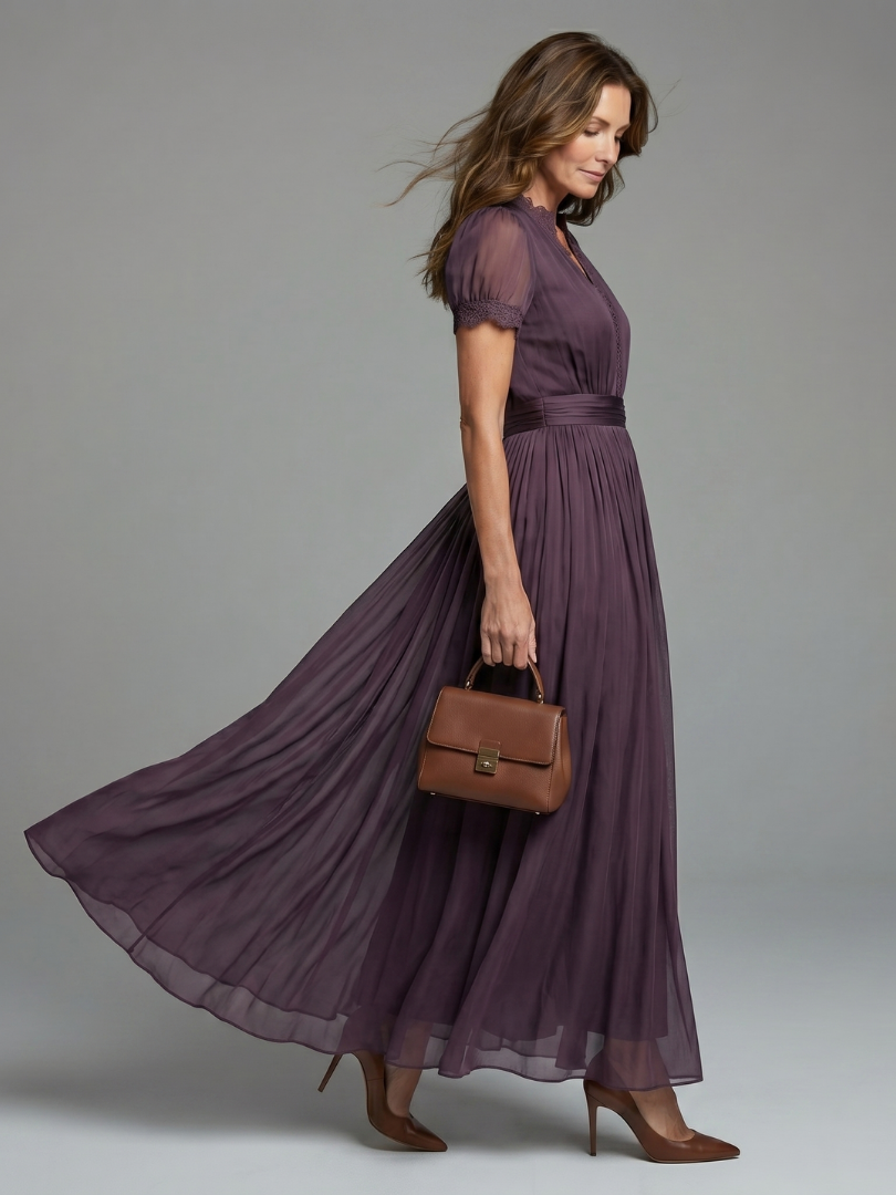 Elia™ Gathered Waist Keyhole Maxi Dress