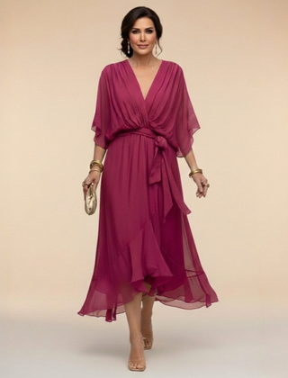 Nellie | Elegant Wrap V-Neck Dress