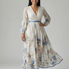 Beatrice | Pleated Wrap Midi Dress