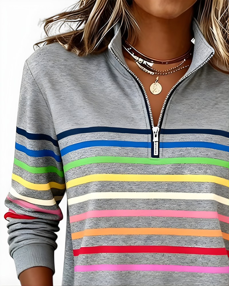 Raina™ Striped Zip Hoodie