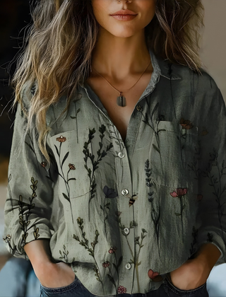 Natalie™ Printed Vintage Blouse