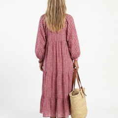 Arlette™ Geometric Print Long Sleeve Midi Dress