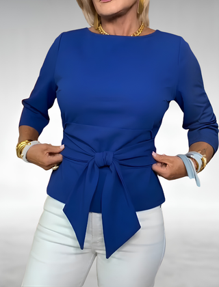 Avril™ Elegant Tie-Waist Blouse