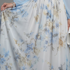 Augusta™ V Neck Sheer Bodice Floral Maxi Dress