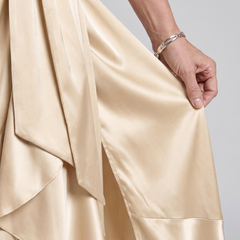 Honora™ Halter Neck Wrap Asymmetric Hem Midi Dress