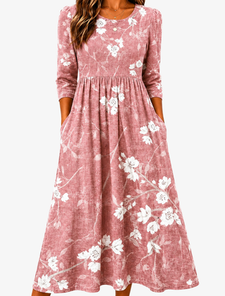 Marielle | Floral Pocket Midi Dress