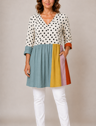 Jacqueline | Long Blouse with V-Neck