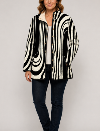 COLETTE™ | Casual Quilted Jacket with Abstract Geometric Design
