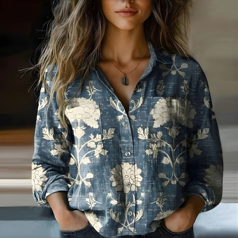 Natalie™ Printed Vintage Blouse