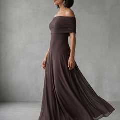 June™ Off Shoulder Draped Midi Dress