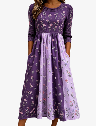 Lilac | Wildflower Panel Midi Dress