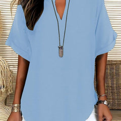 Atasia™ Soft-Touch Notched-Neck Blouse