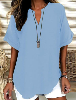 Atasia™ Soft-Touch Notched-Neck Blouse