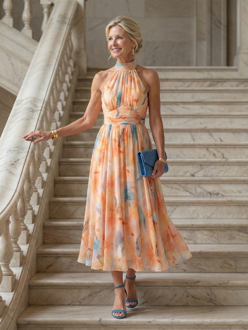 Florentina™ Soft Halter Midi Dress