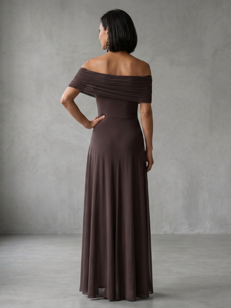 June™ Off Shoulder Draped Midi Dress
