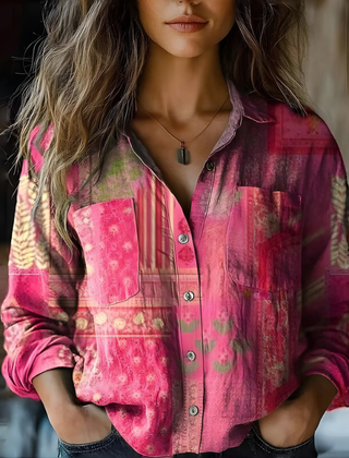 Natalie™ Printed Vintage Blouse