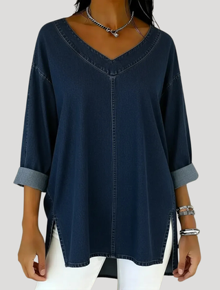 Selena™ Vintage Oversized Denim Top