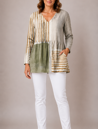 Natalie | Long Blouse with V-Neck